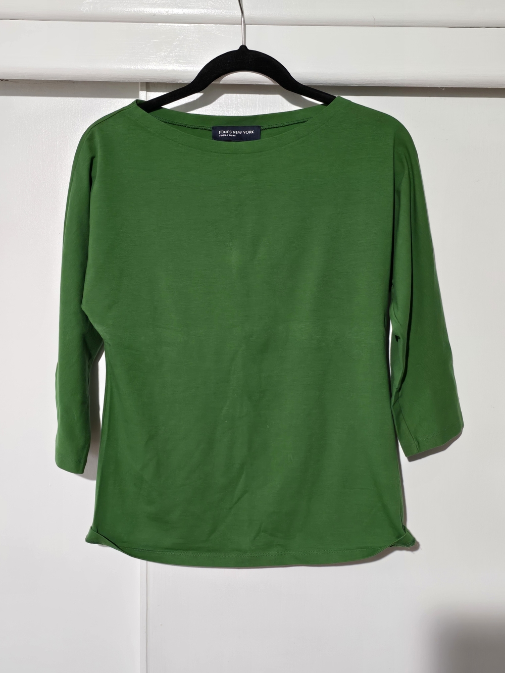 Jones New York Emerald Green Boatneck Long Sleeve Top